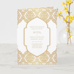 Carte Nuestra Boda GOLD 4age Mariage espagnol INVITE