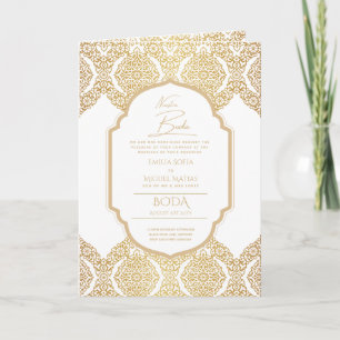 Carte Nuestra Boda GOLD 4age Mariage espagnol INVITE