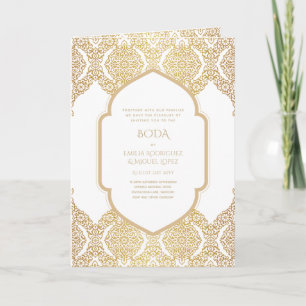 Carte Nuestra Boda GOLD 4age Mariage espagnol INVITE
