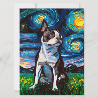 Carte Nuit Brown de Boston Terrier | Cadeau pour Jour de