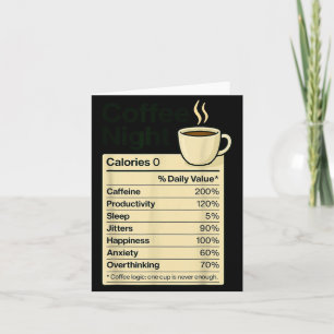 Carte Nuit de l'amoureux du café Costume de faits de nut