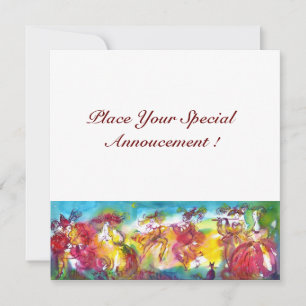 Carte NUIT DU CARNAVAL, Masque Mardi Gras, Danse, Musiqu