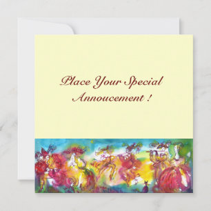 Carte NUIT DU CARNAVAL, Masque Mardi Gras, Danse, Musiqu