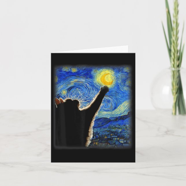 Carte Nuit étoilée de Van Gogh Chat - Clic Fit, Amoureux (Devant)