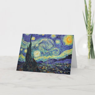 Carte Nuit étoilée peinture bleue jaune par van Gogh