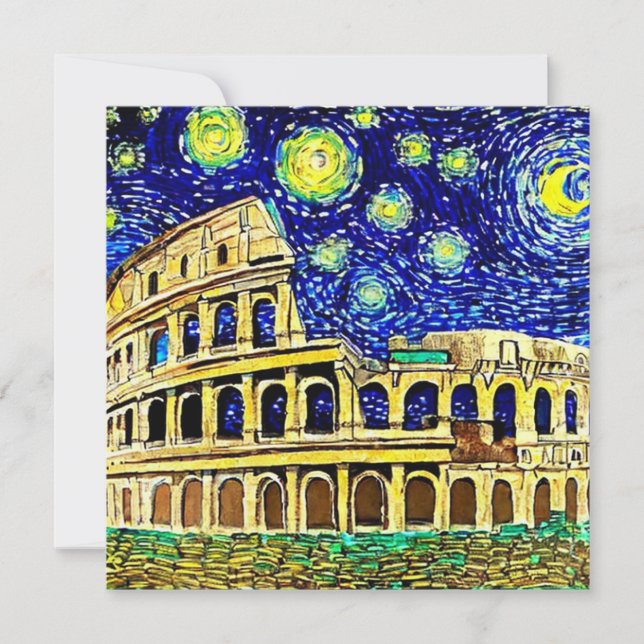 Carte Nuit étoilée Rome Italie (Devant)