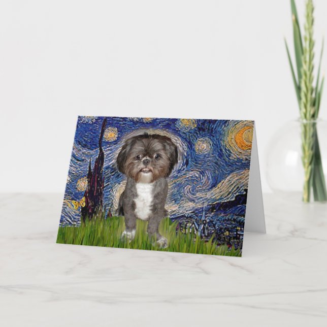 Carte Nuit étoilée - Shih Tzu (M) (Devant)