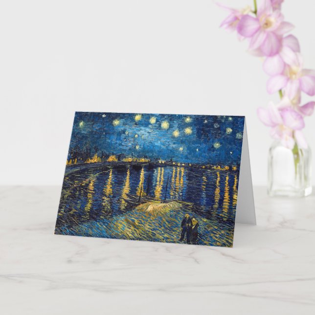 Carte Nuit étoilée sur le Rhône | Van Gogh | (Orchidée)