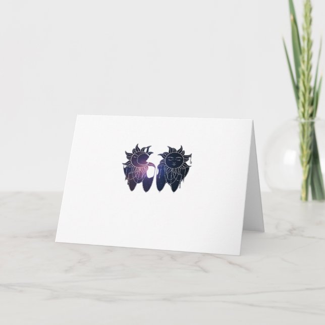 Carte Nuit Étoilée Whimsigoth Soleil Lune Sorcière Class (Devant)