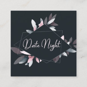 Carte Nuit Pink Navy Elegant Soft Watercolor Date
