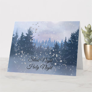 Carte Nuit silencieuse Saint-Nuit Magie Hiver Illustrati