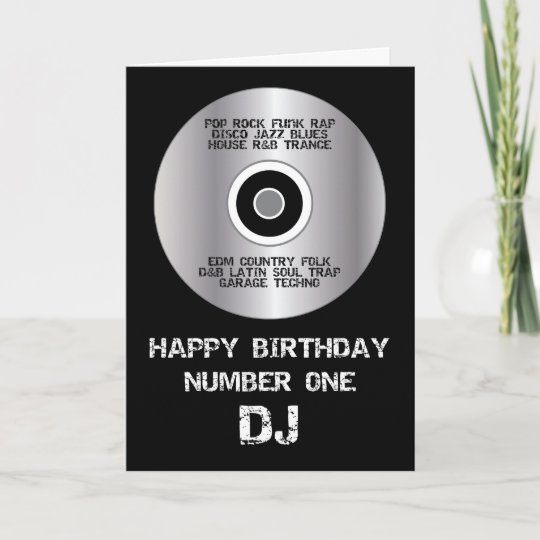 Carte Numero 1 Dj De Joyeux Anniversaire Zazzle Ca