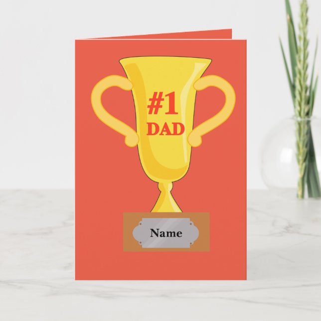 Carte Numéro 1 Trophée d'or papa (Devant)