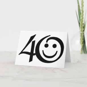 Carte Numéro 40-Avec Joyeux Anniversaire Visage