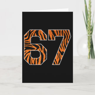 Carte Numéro 67 En Orange Tiger Impression Fanwear Sport