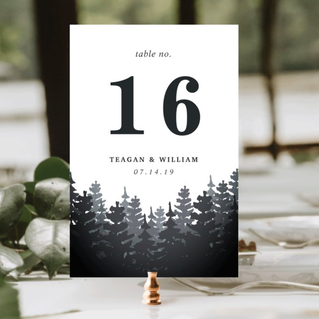 Carte Numéro de la table de forêt d'hiver (Créateur téléchargé)