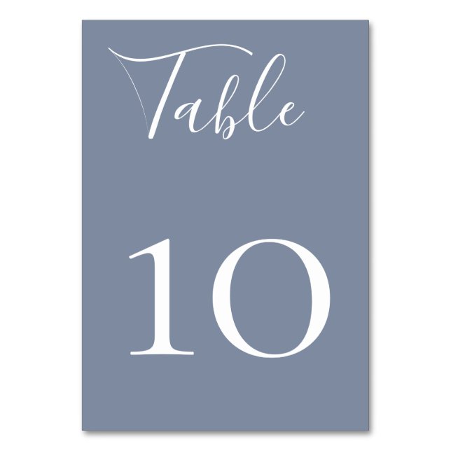 Carte Numéro de table bleu ardoise (Par défaut)