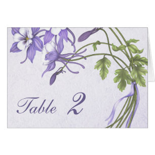 Carte Numéro de table Columbine Bouquet