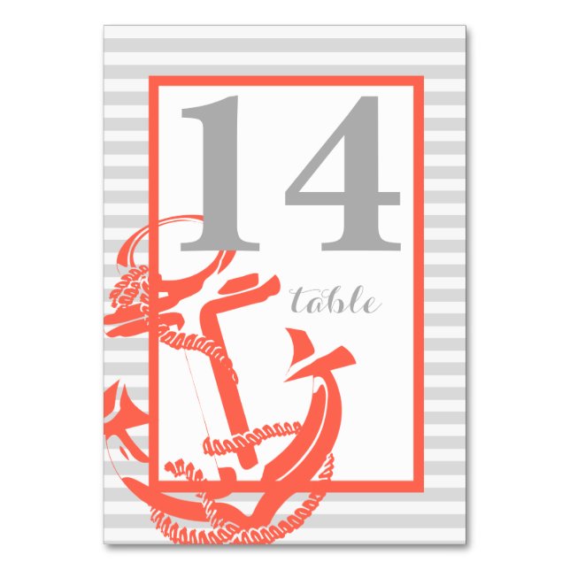 Carte Numéro de table d'Ancre de corail (Par défaut)