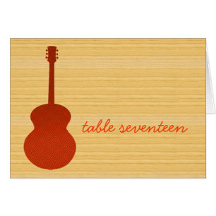 Carte Numéro de table de la guitare de pays orange