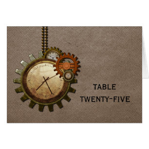 Carte Numéro de table d'horloge vintage, Mocha