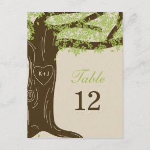 Carte Numéro de table du Mariage de chêne