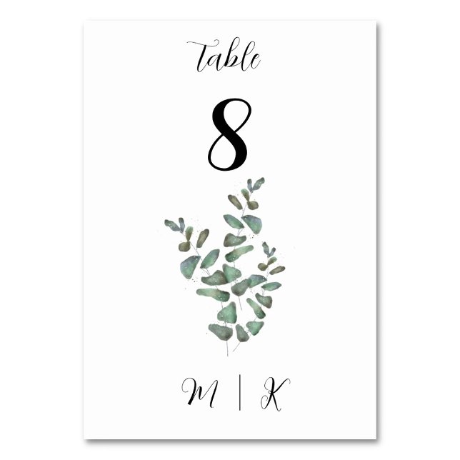 Carte Numéro de table Eucalyptus | MARIAGE (Créateur téléchargé)