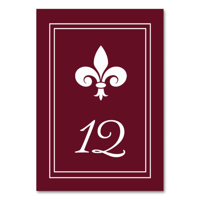 Carte Numéro de table Fleur de Lis (Par défaut)