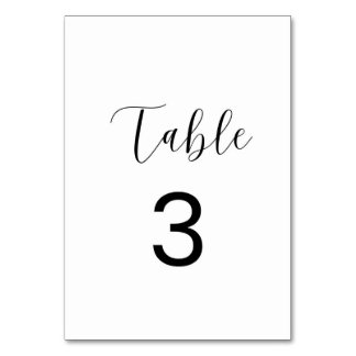 Carte Numéro de Table Minimaliste 3
