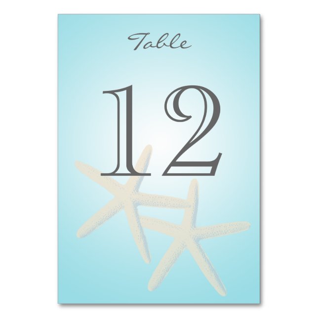 Carte Numéro de table Starfish Ocean Dreams (Par défaut)