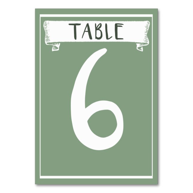 Carte Numéro de tableau - 6 (Par défaut)