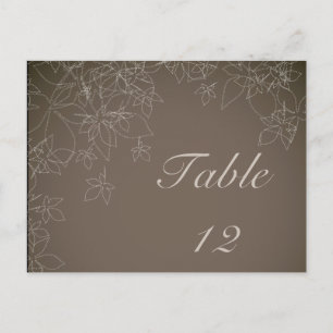 Carte Numéro de tableau Automne Floral Automne gri