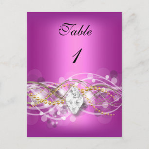 Carte Numéro de tableau Bijou Diamant Or Rose