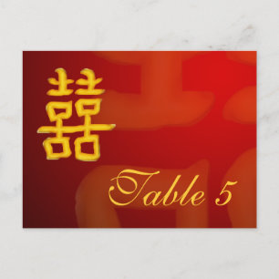 Carte Numéro de tableau Chinois Double Bonheur