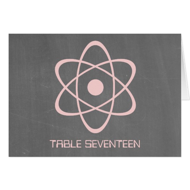 Carte Numéro de tableau de tableau rose atomique (Devant horizontal)