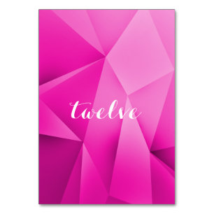 Carte Numéro de tableau des tons de bijoux rose