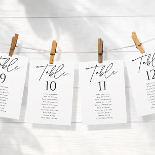 Carte Numéro de tableau du Mariage de script moderne