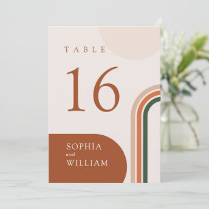 Carte Numéro de tableau mariage Boho Arch Beige