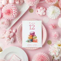 Carte Numéro de tableau Watercolor vibrant macaron