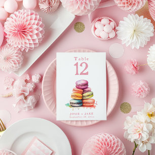 Carte Numéro de tableau Watercolor vibrant macaron