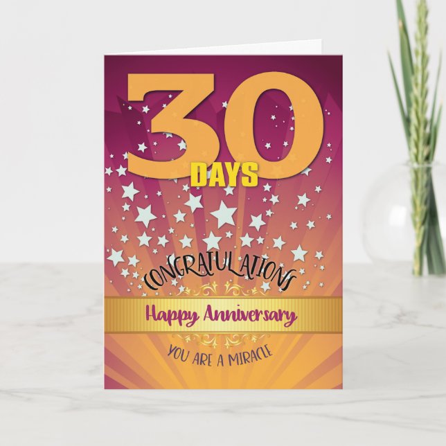 Carte Numéro gras de l'anniversaire de récupération de 3 (Devant)