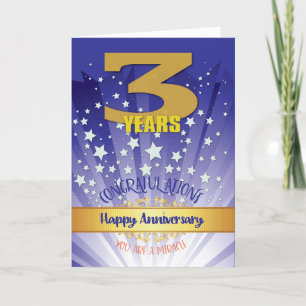 Carte Numéro gras de l'anniversaire de récupération de 3
