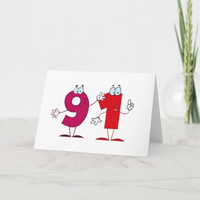 Carte Numéro heureux 91 (Devant)
