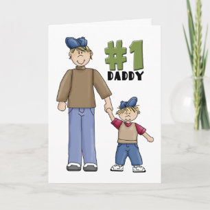 Carte Numéro un, #1 Père père et garçon enfant