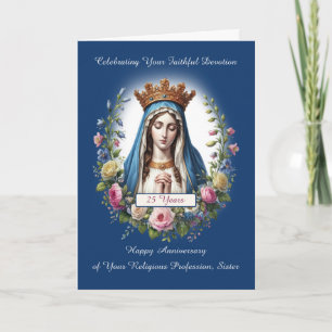 Carte Nun 25e anniversaire de la profession religieuse M