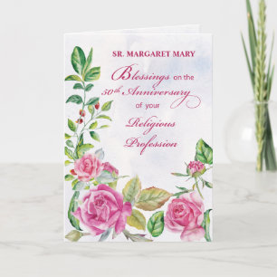 Carte Nun 50e anniversaire de la profession religieuse r