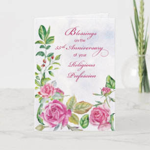 Carte Nun 55e anniversaire de la profession religieuse r