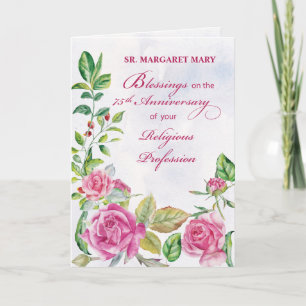 Carte Nun 75e anniversaire de la profession religieuse r