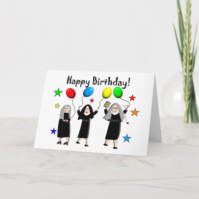 Carte Nun Joyeux anniversaire (Devant)