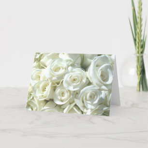Carte nuptiale blanche de bouquet